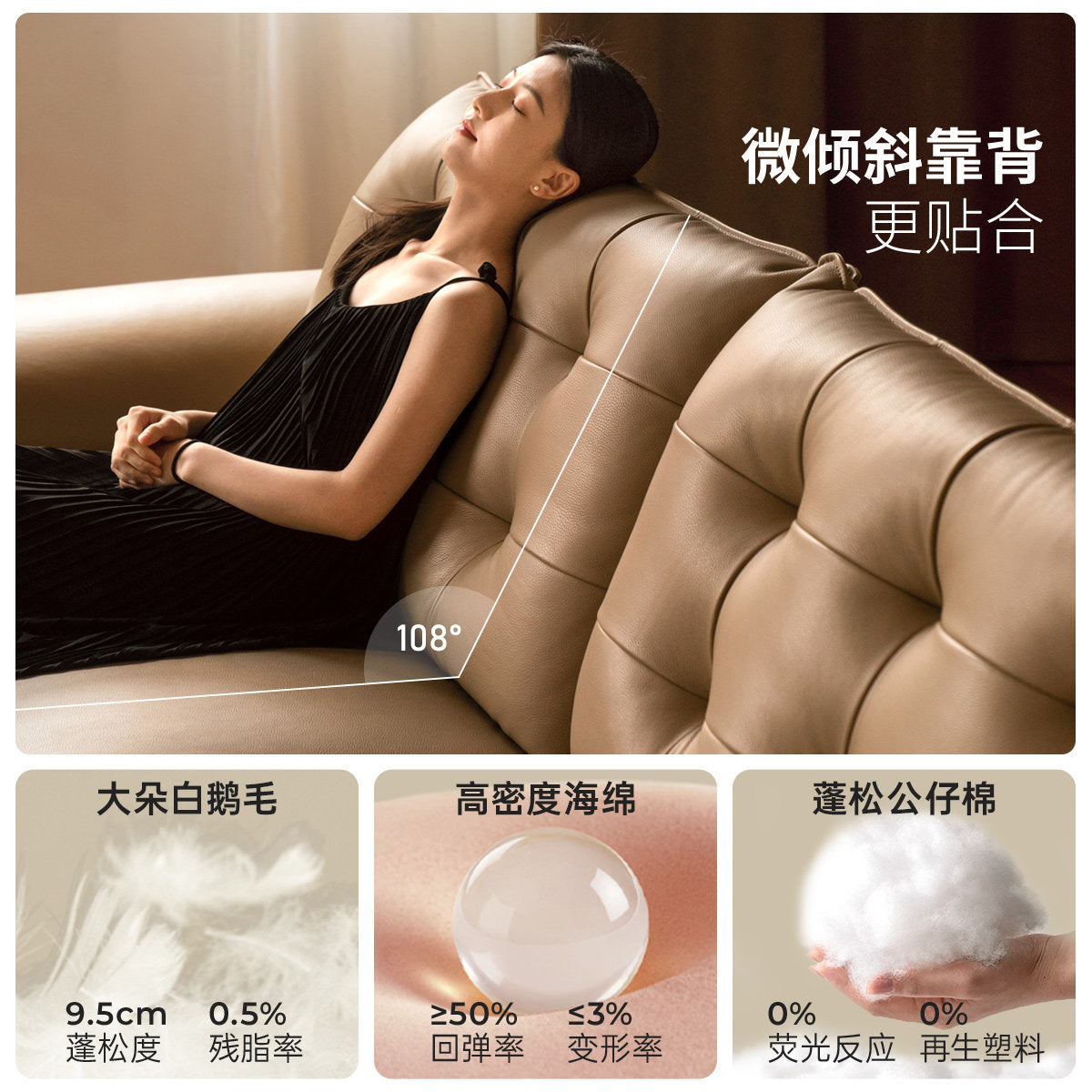 真皮沙发意式轻奢头层牛皮客厅高靠背直排沙发